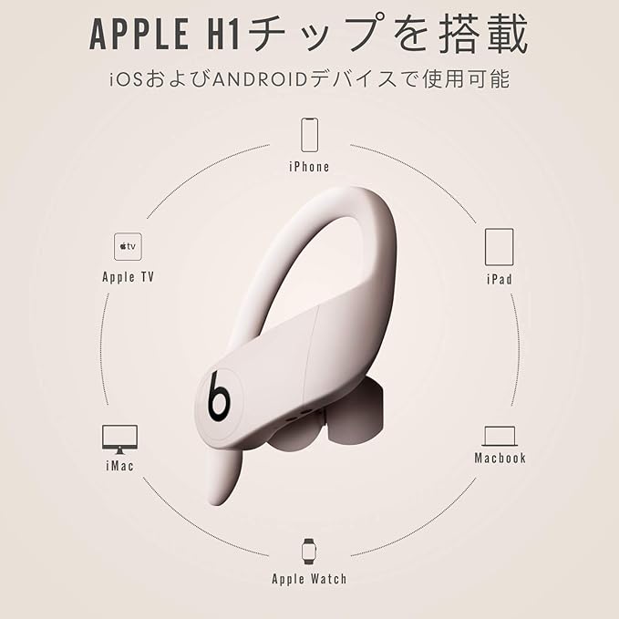 Amazon Powerbeats Pro 完全ワイヤレスイヤホン Apple H1ヘッドフォンチップ Class 1 Bluetooth 最長9時間の再生時間 耐汗仕様のイヤーバッド アイボリー 楽器 音響機器 楽器 音響機器