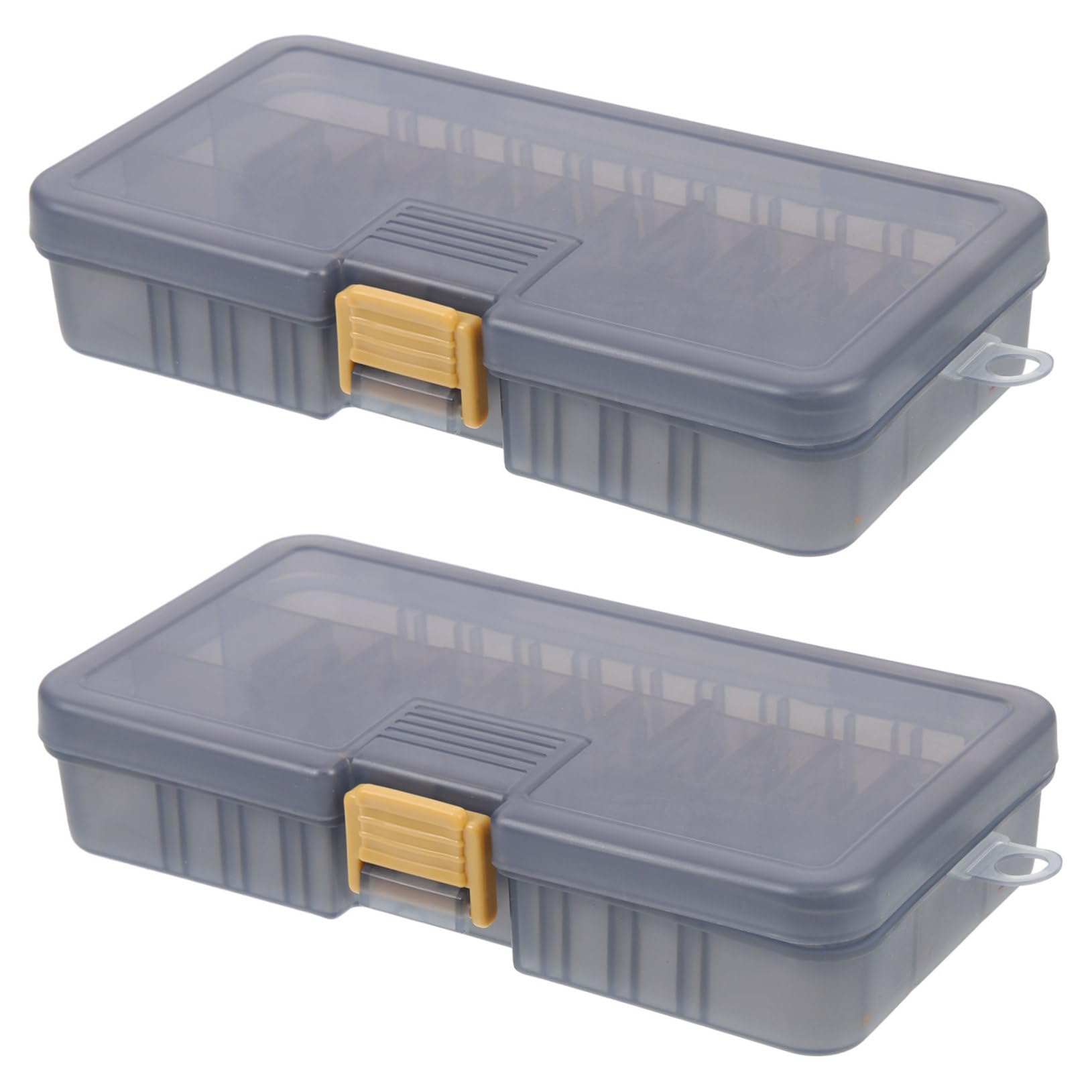 SUPVOX 2Pcs Portable Fishing Tackle Organizer Box with Built Partition Compact Lure Storage Container for Fishing Accessories for Tackle Bags and Backpacks
