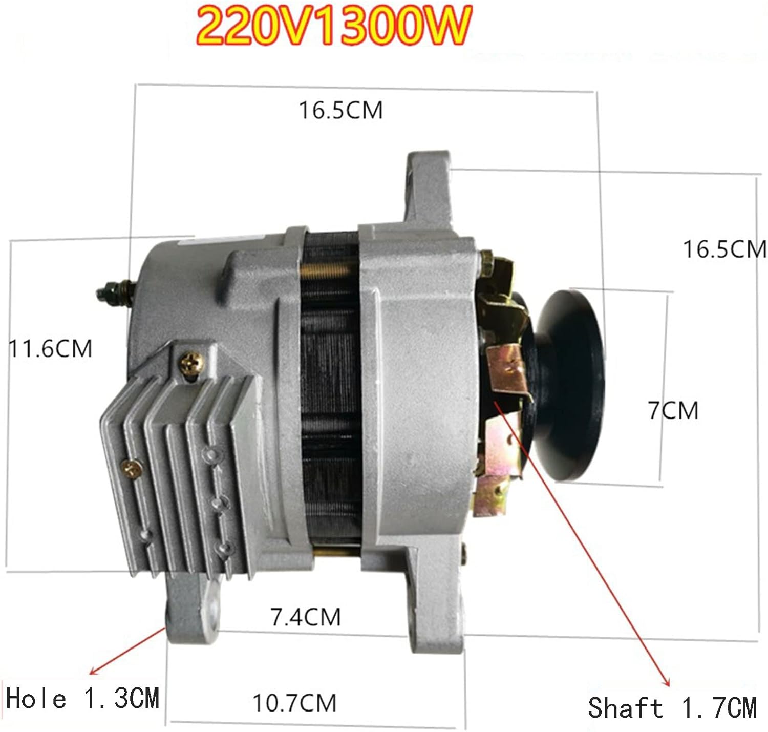 1300W/1500W 220V High Power Pulley Generator, Permanent Magnet Brushless Model With Constant Voltage, Pure Copper Core For Lighting Use(1300W)