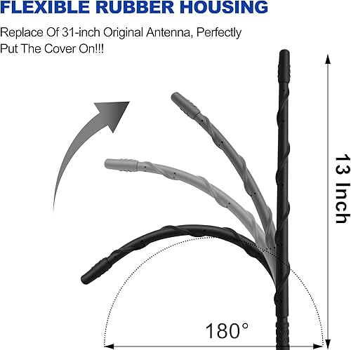 Miniatura 4 de KSaAuto Accesorios de antena en espiral de 13 pulgadas compatibles con motocicletas Harley Davidson 1998-2024, diseñada para Harley Touring Electra