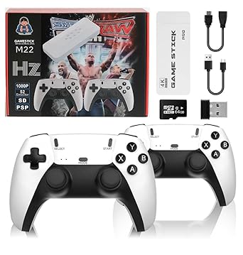 HZ TOYZ New M22 Special Edition Wireless Console Video Game for TV- 4K Ultra HD | Gaming Console | Game Stick | Built-in 30000 +TV Games & 64 GB, Plug & Play Video Game | 52 Emulators | 2.4G Stick