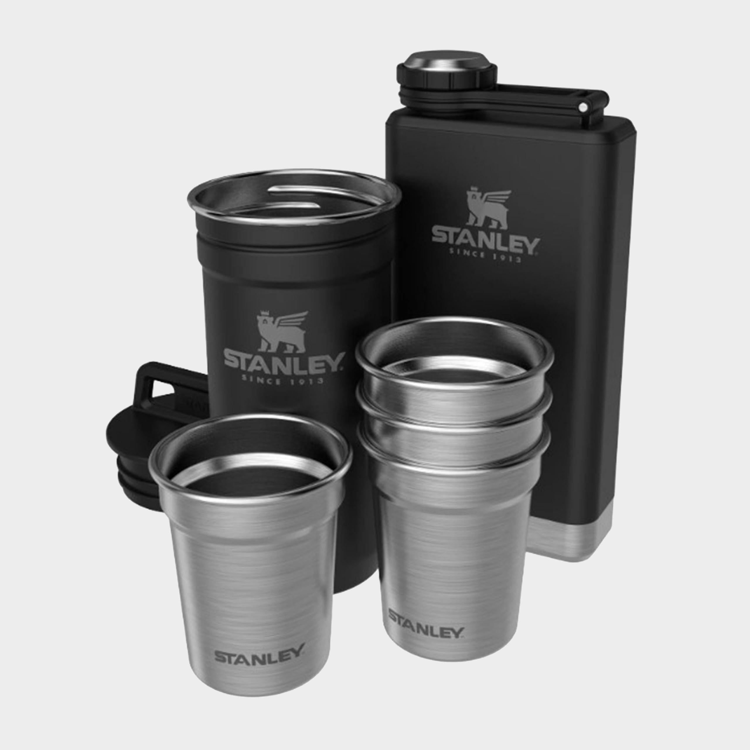 STANLEY Klasik Shot Bardak ve Matara Seti 0.23 Litre - Mat Siyah | Paslanmaz Çelik