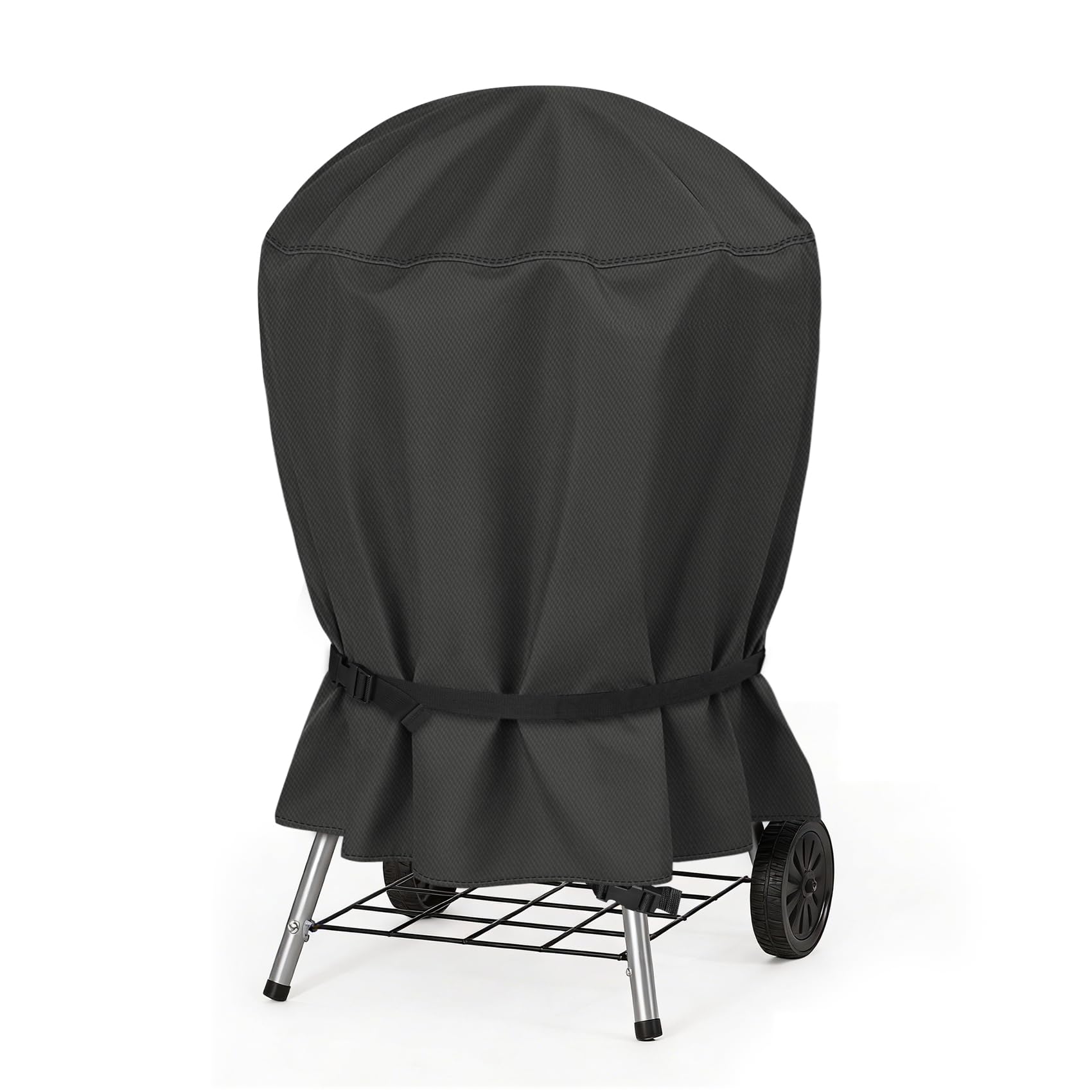 NettyPro Grill Cover for Weber Charcoal Kettle Grill 22 inch, Heavy Duty Waterproof Outdoor Round Smoker Cover, Fade and UV Resistant Small BBQ Grill Cover, 27" W x 25" D x 35" H, Black — image 1