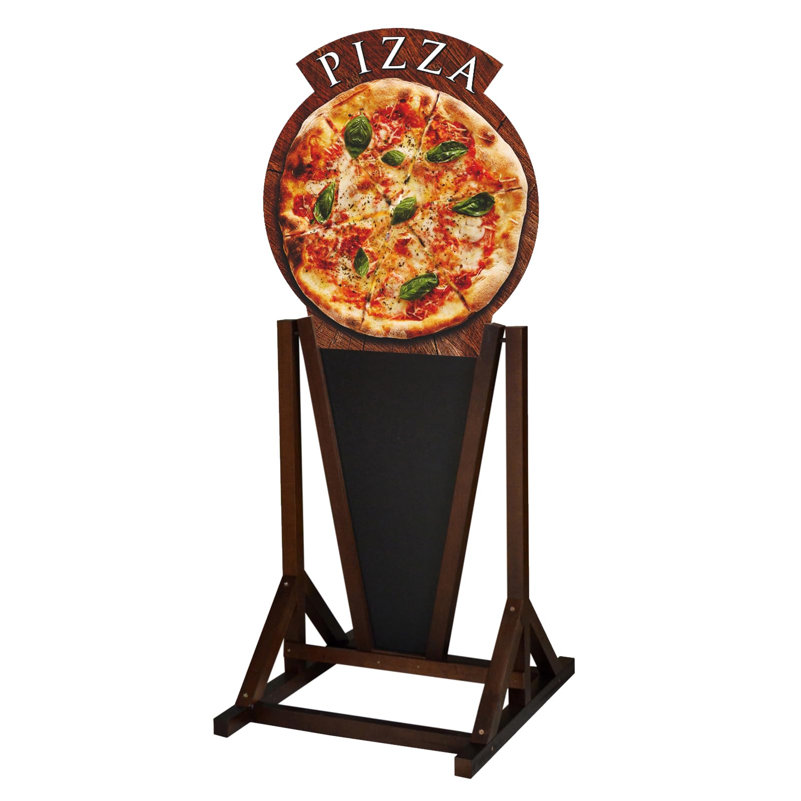 Dwustronny potykacz reklamowy 154 x 74 cm, wodoodporna tablica kredowa z wymiennym panelem do kawiarni i lodziarni (Brązowy, 1. Kolorowe lody)