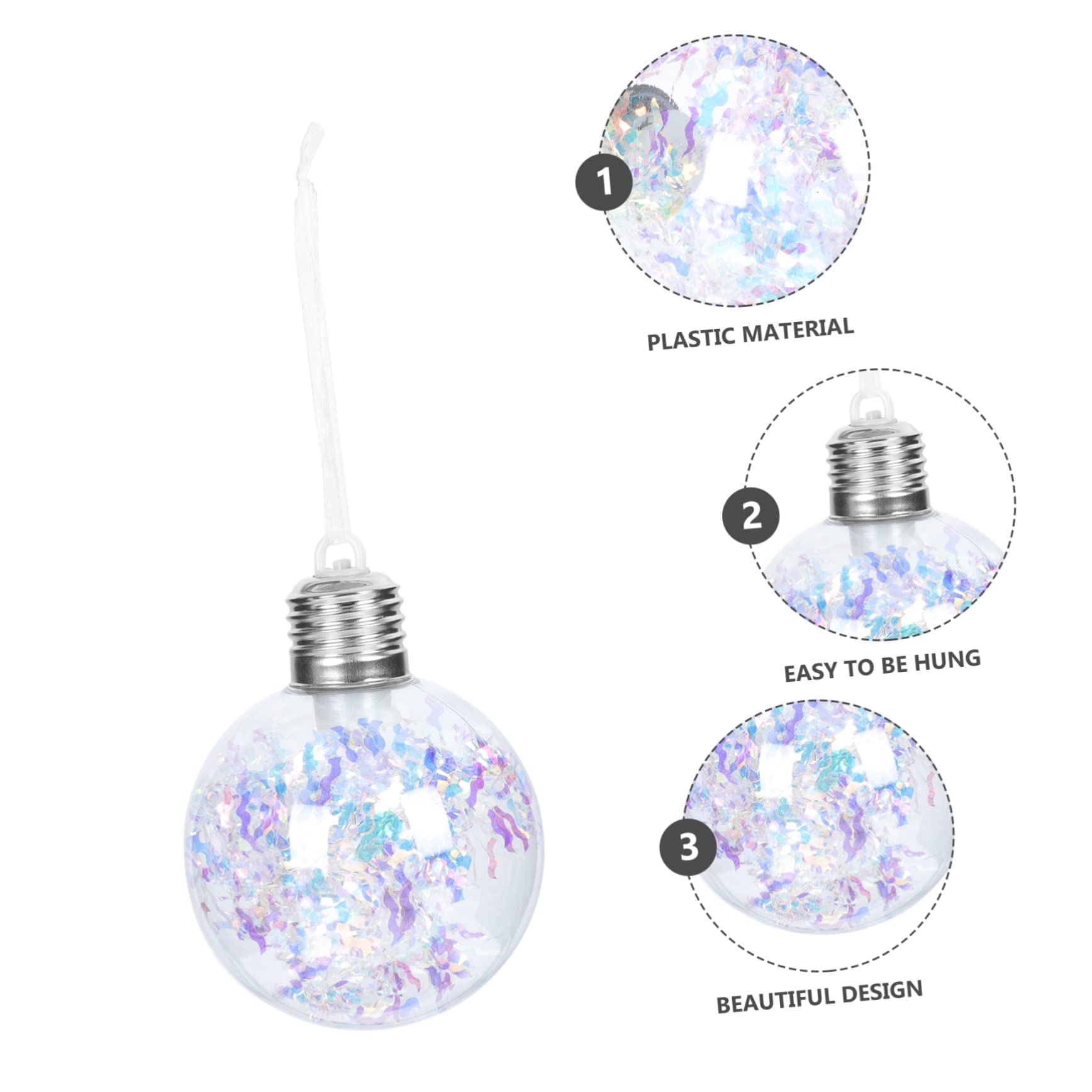 TOPBATHY 4 Sätze Weihnachtskugellichter Christbaumschmuck Weihnachtskugeln Dekorationen Weihnachtsdeko Fairy Lights Weihnachtsversorgung Dekoration Für Weihnachtsfeiern Plastik 3 Stück * 4