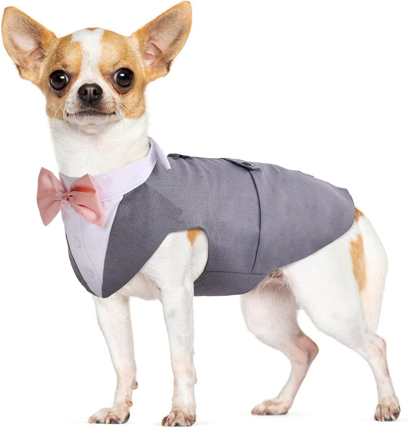 Formal Tuxedo for Medium Large Dogs Wedding Pet Dog Bow Tie Suit Dress, Gentleman Dog Attire with Bowtie
