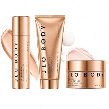 JLO BEAUTY Body Transformation Trio AHA Body Serum, Body Firming Cream & Booty Firming Balm for Smoother, Firmer, More Sculpted-Looking Skin