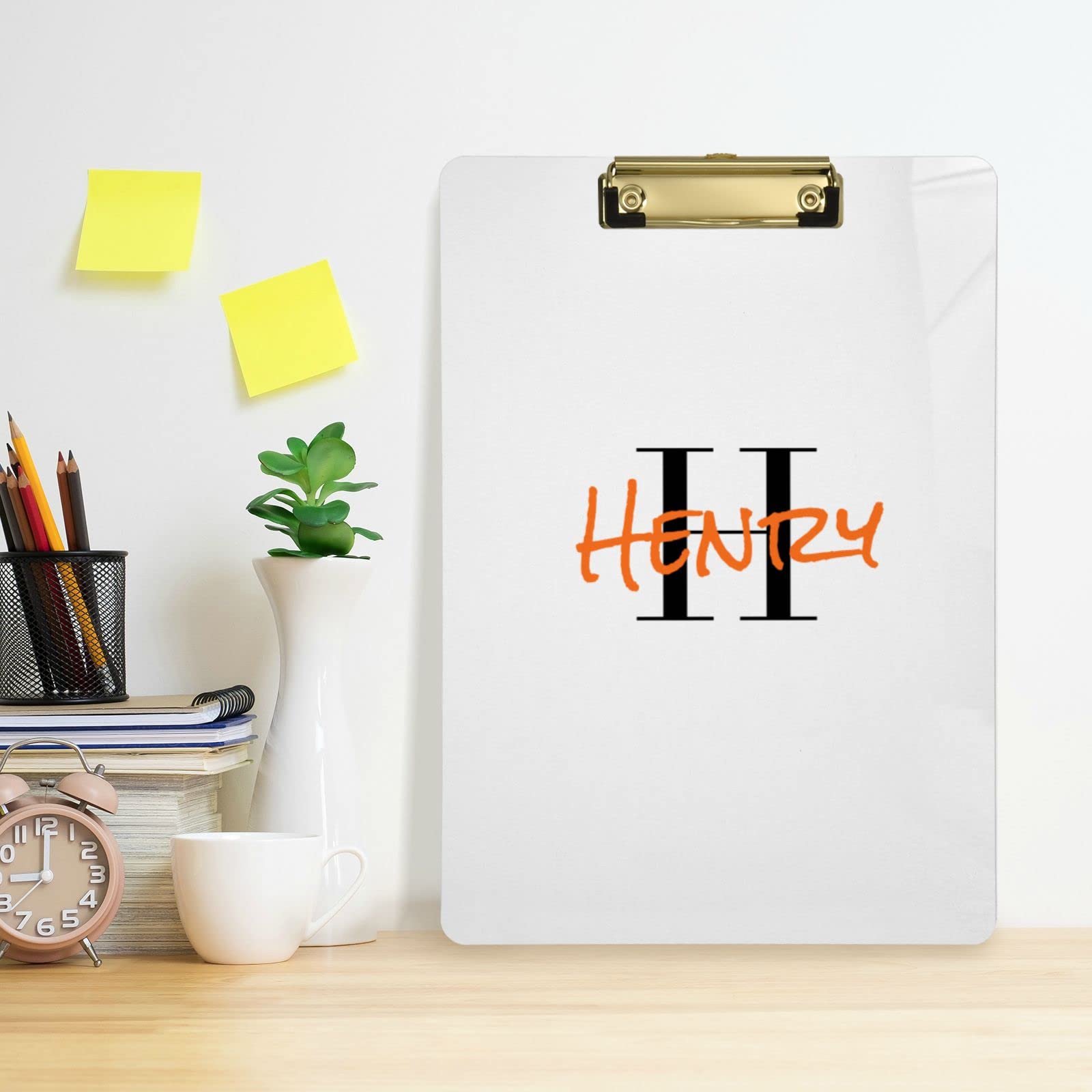 AMOPEIR Custom Acrylic Clipboard - Personalized With Name/Image, A4 Size, Silver Metal Clip, Pure Black - View #8