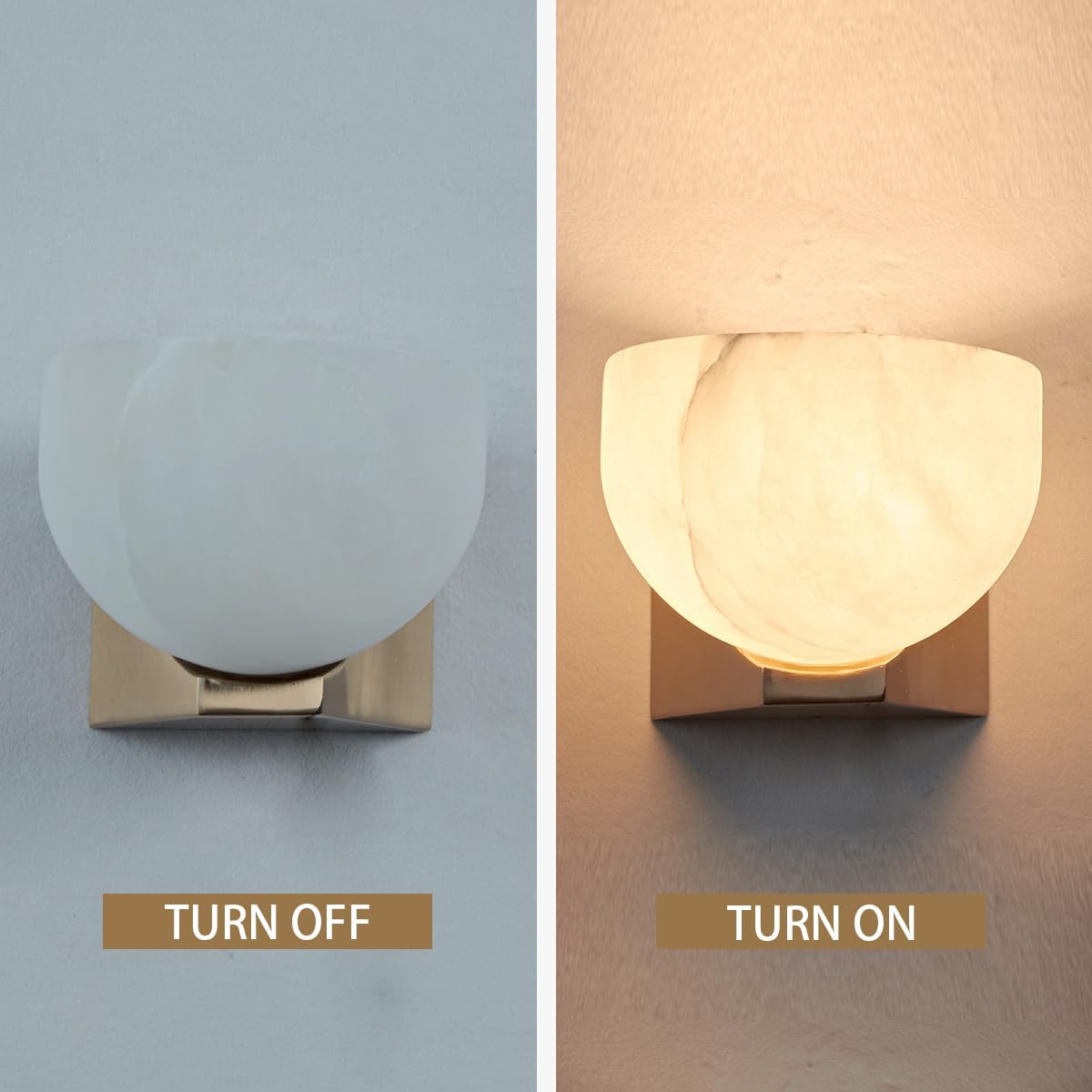 Engraved Elegance Alabaster Sconce,Globe-Like Contours Burnished Brass Ambient Light Wall sconcewall Lights for Living Room Kitchen Wall Sconce Bedroom Wall Light