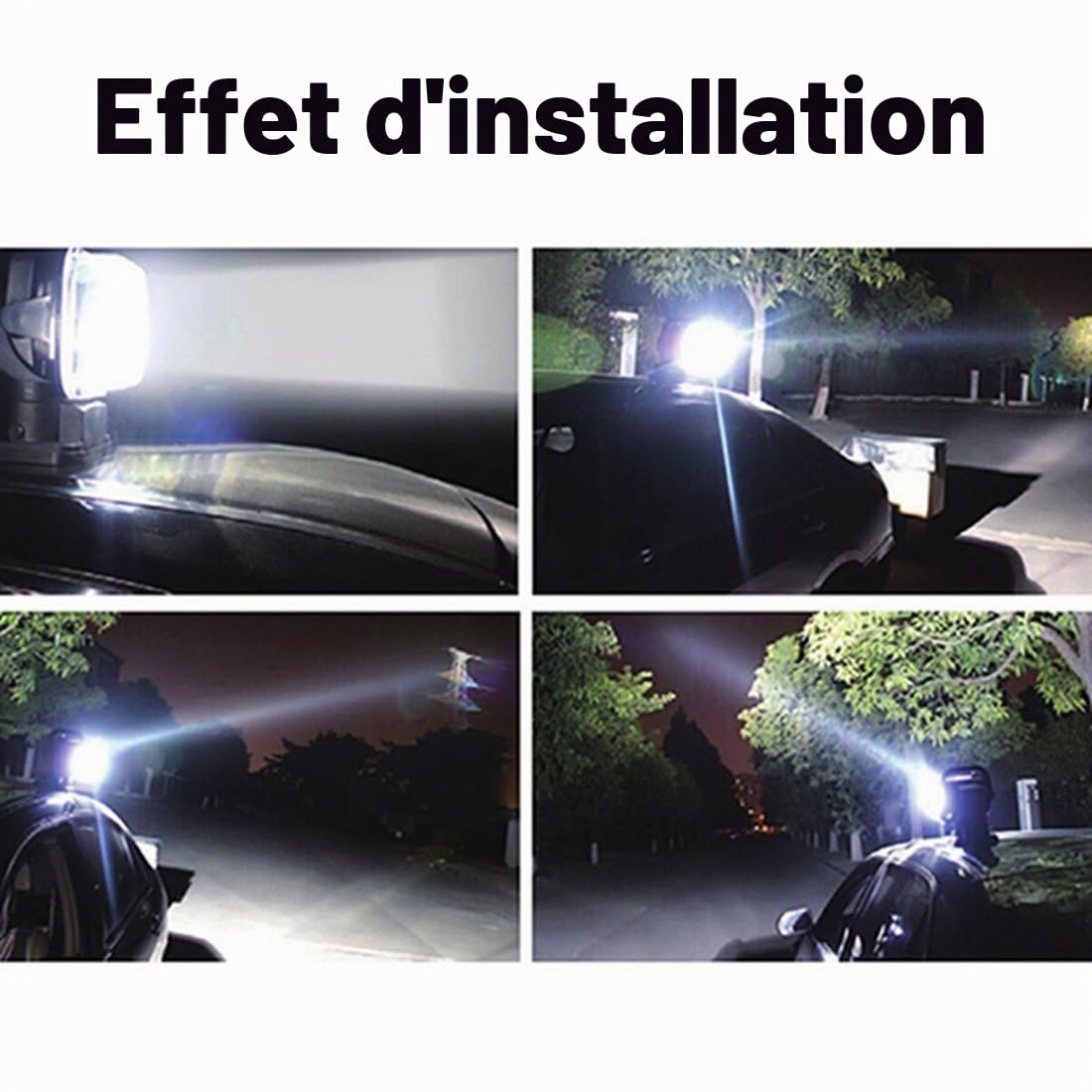 SUPAREE Lampe de Recherche,SPOT Led Phare,Lampe de Travail,LED Projecteur Etanche Anti Choc Rotation de 360°avec Télécommande sans Fil,Eclairage de Secours pour SUV Bateau Maison Champ (Haute Noir)