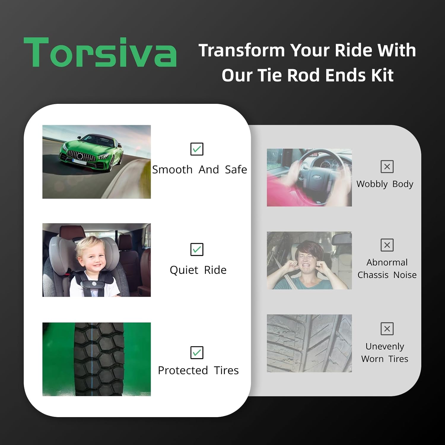 4PCS Front Outer Inner Tie Rod End Link Compatible with for Toyota 2006 2007 2008 2009 2010 2011 2012 2013 2014 2015 2016 2017 2018 RAV4 OE# EV800328 ES800054 ES800053