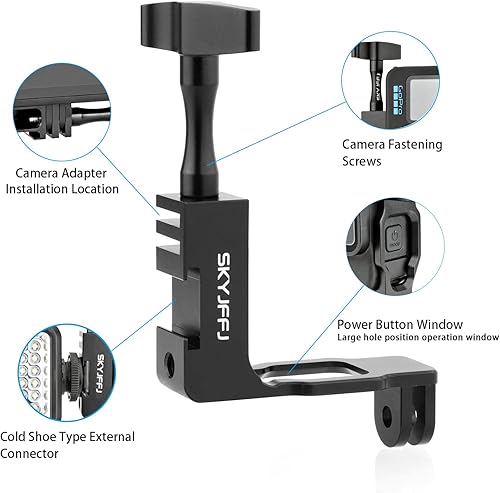 Miniatura 4 de Adaptador de soporte vertical de aluminio de 90 grados para GoPro Hero 131211109 Negro (verticalmente)