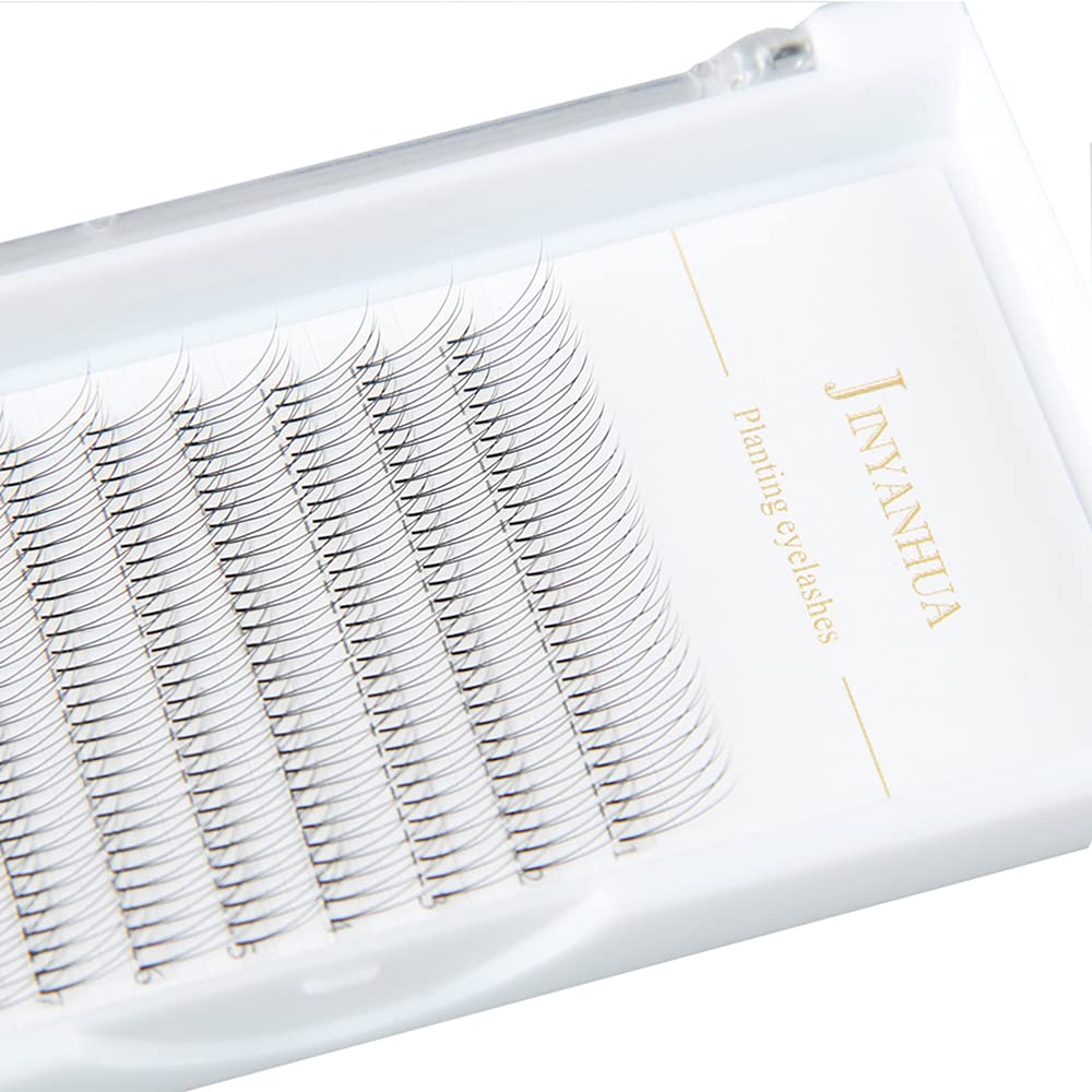 2d Volume Eyelash Extensions Premade Fans Eyelashes Short Stem 0.10mm Thickness C/D Curl 8-14mm Super Soft Handmade Fans Lashes Extensions (2D-D-0.10-10mm)