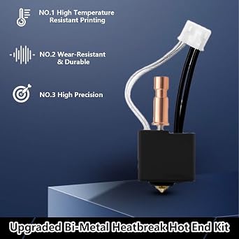 2PCS 0.4mm Hotend 600mm/s High Speed FDM 3D Printer Print Head | 2 pre-assembled 0.4mm hotends with heater, thermistor, silicone sock. 24V, 600mm/s. 1.75mm filament. Plug and play,