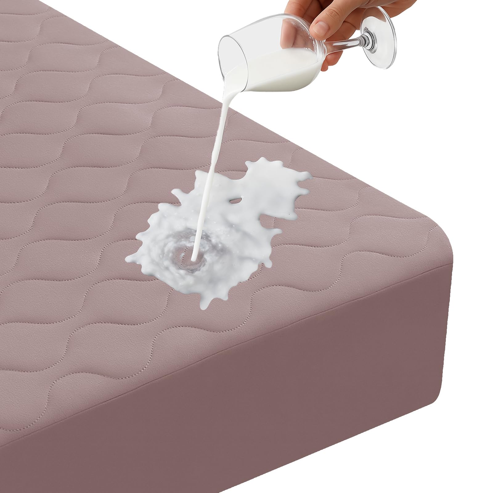 Ystyle Protege Matelas Impermeable 140x200cm Matelassé - Bonnet Jusqu'À 30cm avec Élastique Tout Autour - Protège Matelas Bruit Housses - Anti-Acariens Et Respirant, Soja