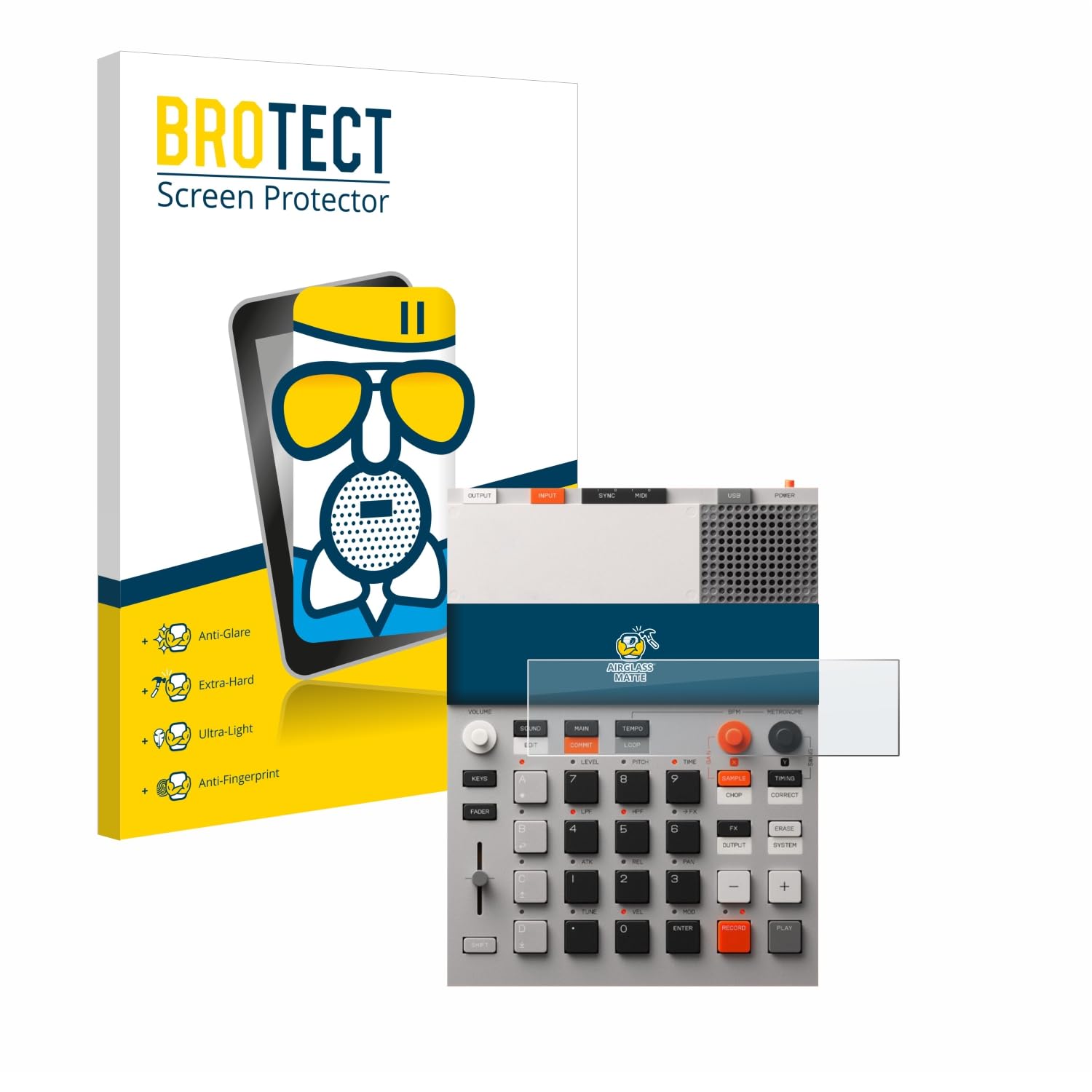 brotect Anti-Glare Glass Screen Protector Matte Compatible with Teenage Engineering EP-133 K.O. II - Anti-Scratch 9H Protection Film