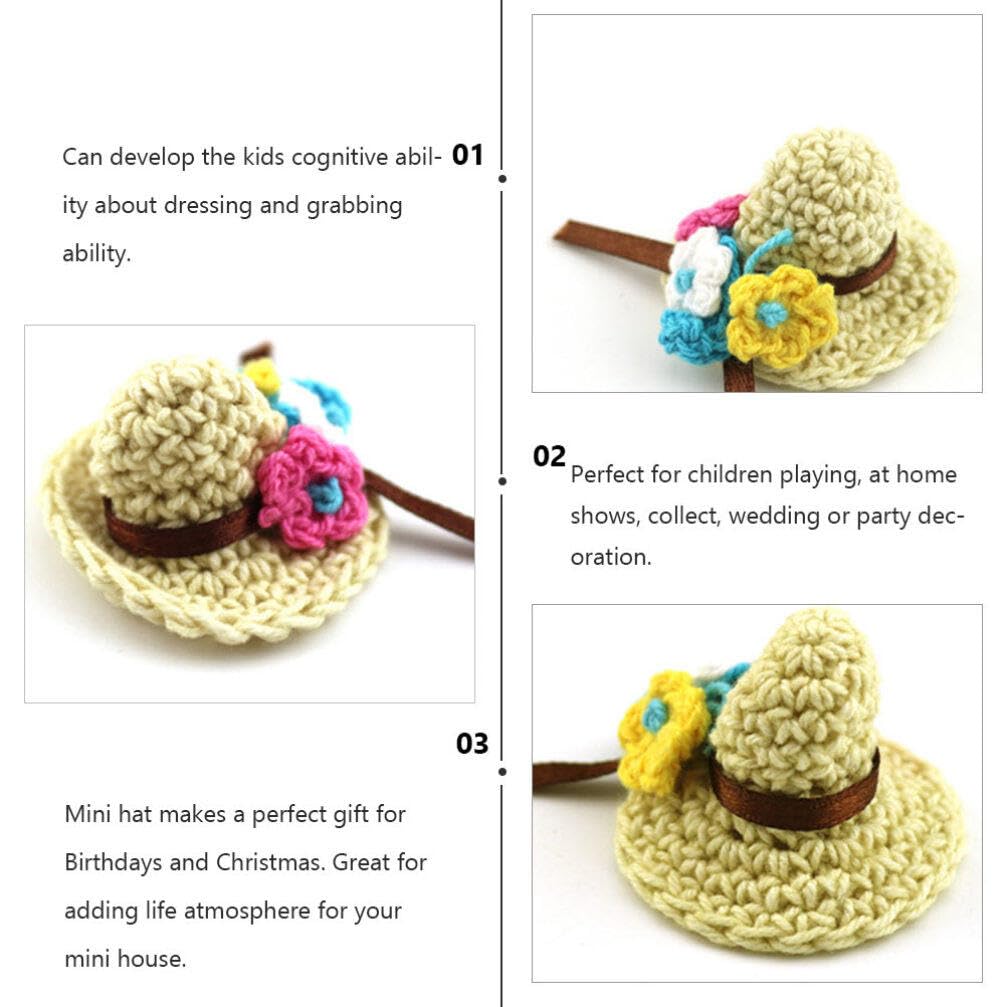 Totority 5pcs Mini Dollhouse Hats - DIY Craft Supplies For Doll Making & Ornaments