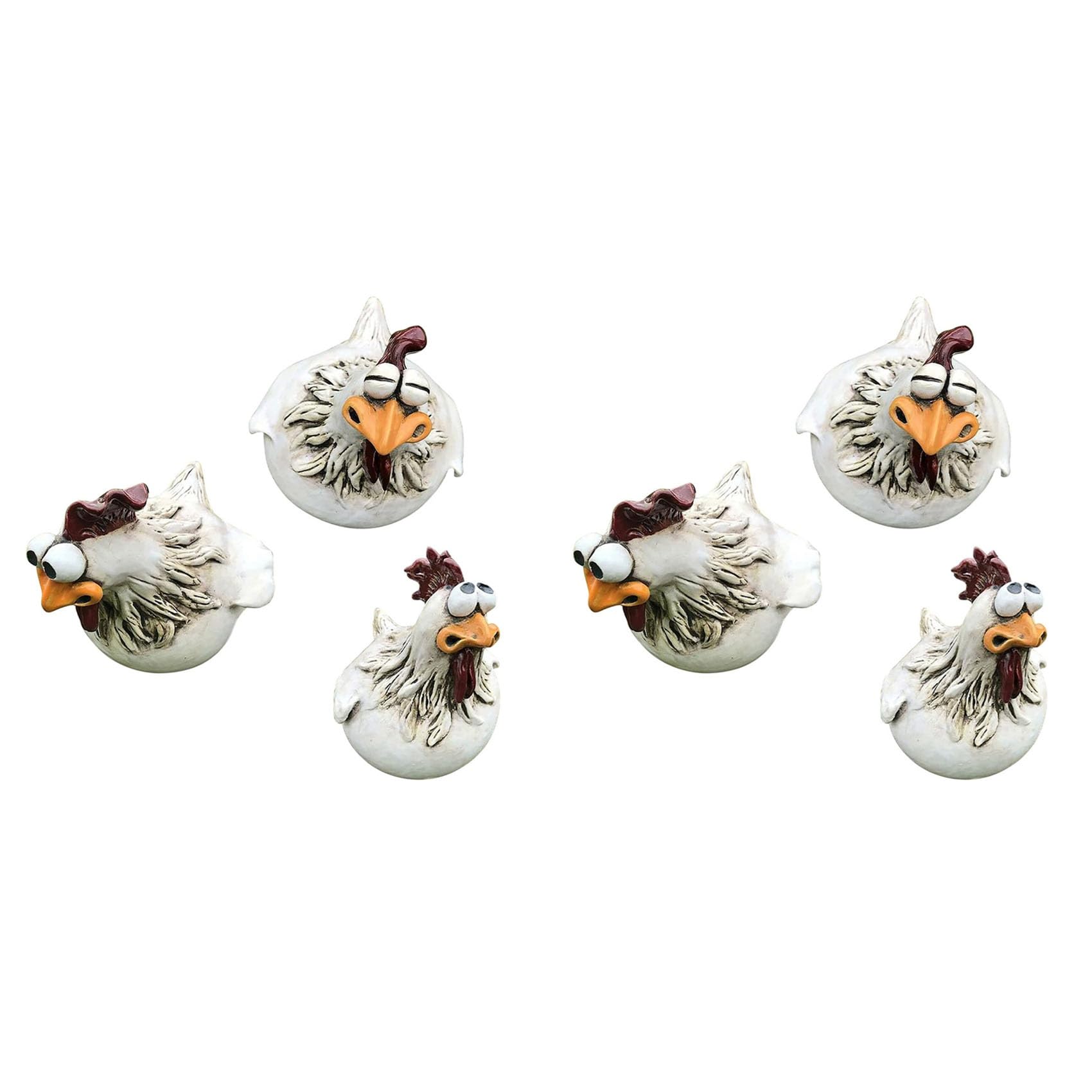 Hndhbfgrt 6X Chicken Sitting on Fence Decor Garden Statues for Fences Rooster Statues Wall Art Yard Art Sculptures Farm Patio