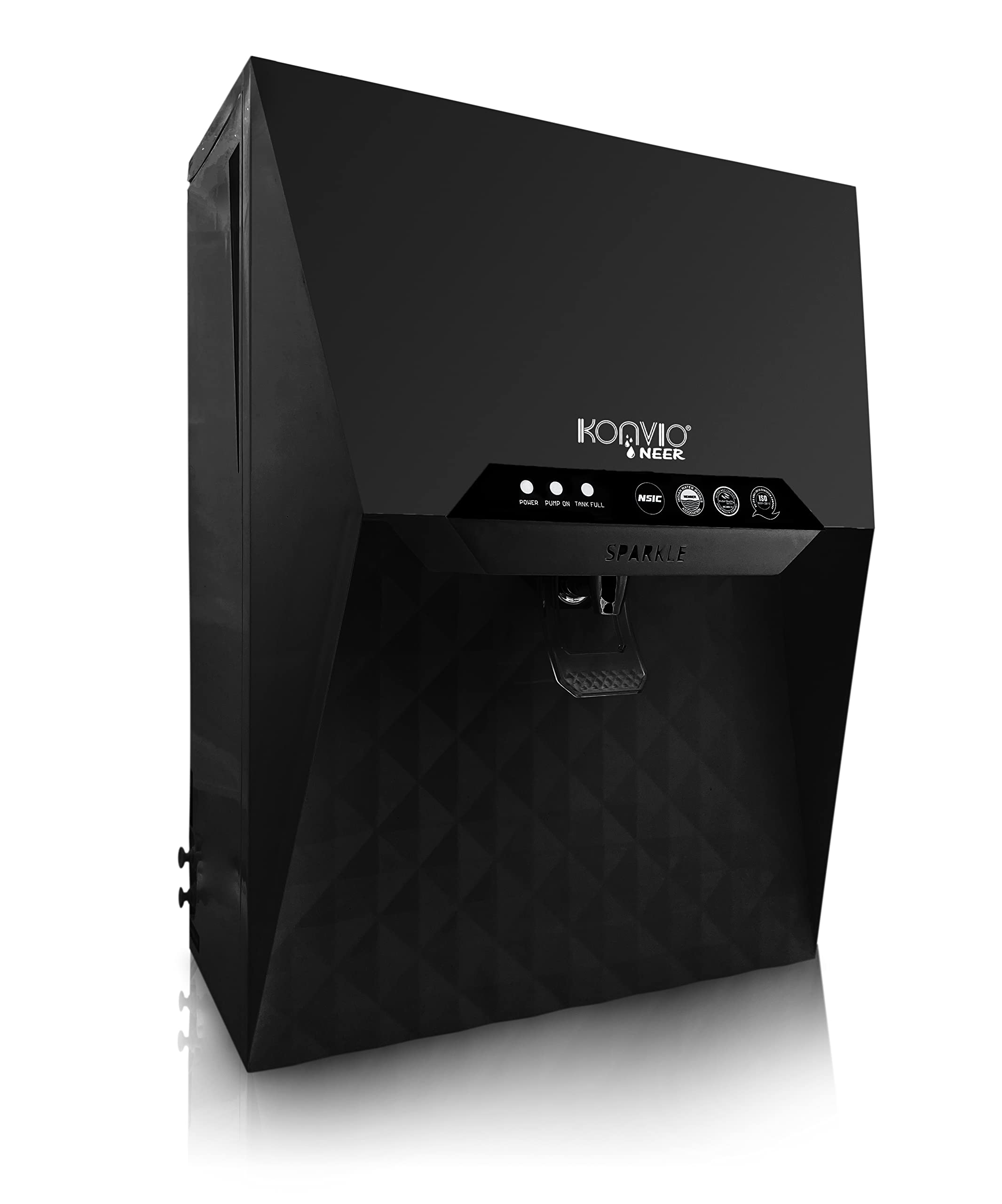 Konvio Neer Aqua Sparkle RO+UV e- Boiling+ ALK + UF + Mineral Guard Technology | Wall Mountable | 10L Storage | 7 Stage Purification | Free Installation | Black