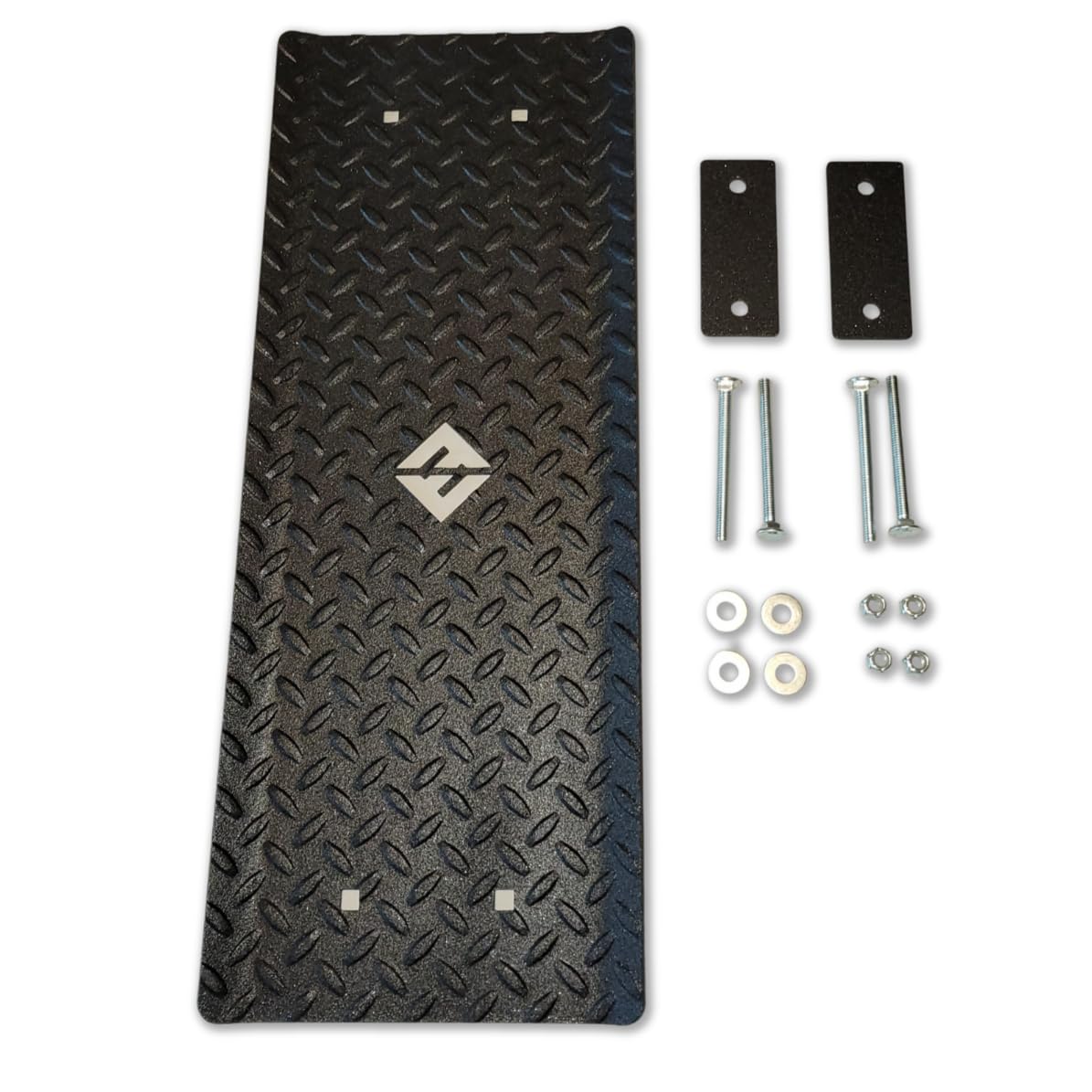 F&F STEEL Heavy Duty Boat Trailer Step - Industrial Steel Treadplate, Plank Style, Powder-Coated with Enhanced Grip