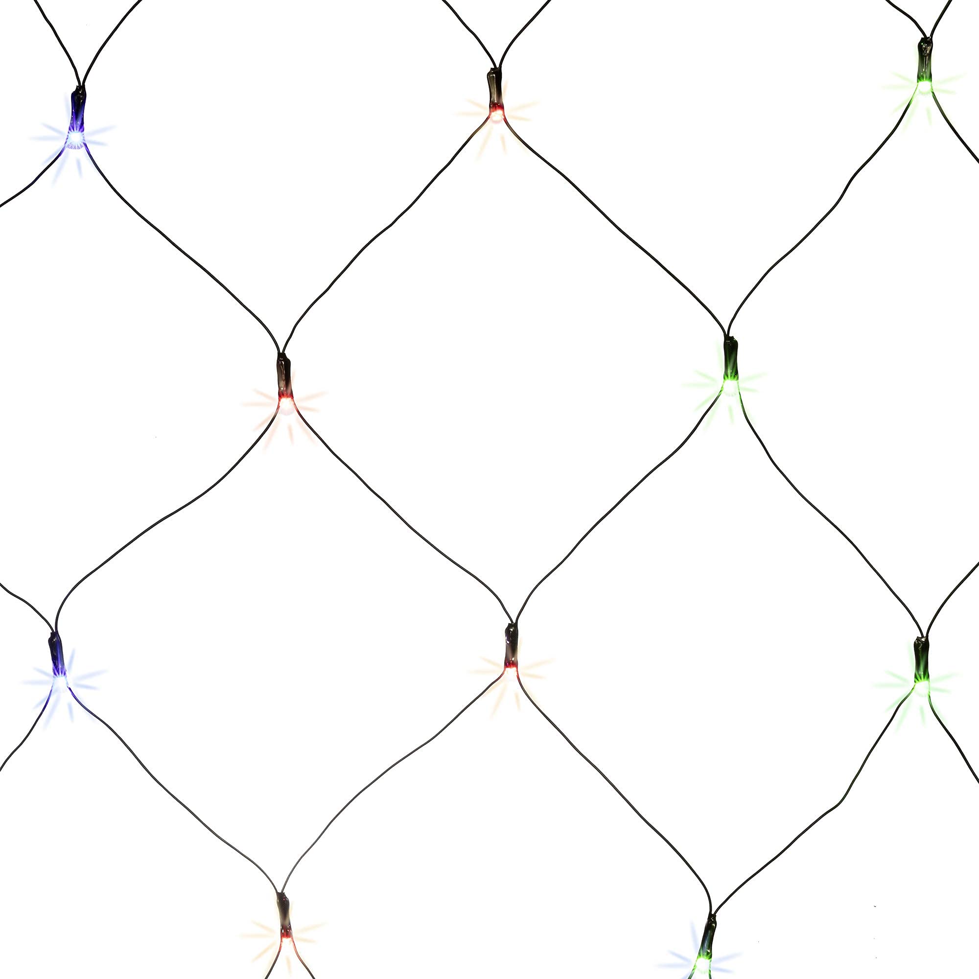 hellum-Lichternetz außen Buschbeleuchtung 200 warm-weiße/bunte (umschaltbar) LED 3x1,5m mit Timer für Balkon Hauswand Pavillon Garten für Party Weihnachten Hochzeit, 59 lm, für Innen + Außen 577051