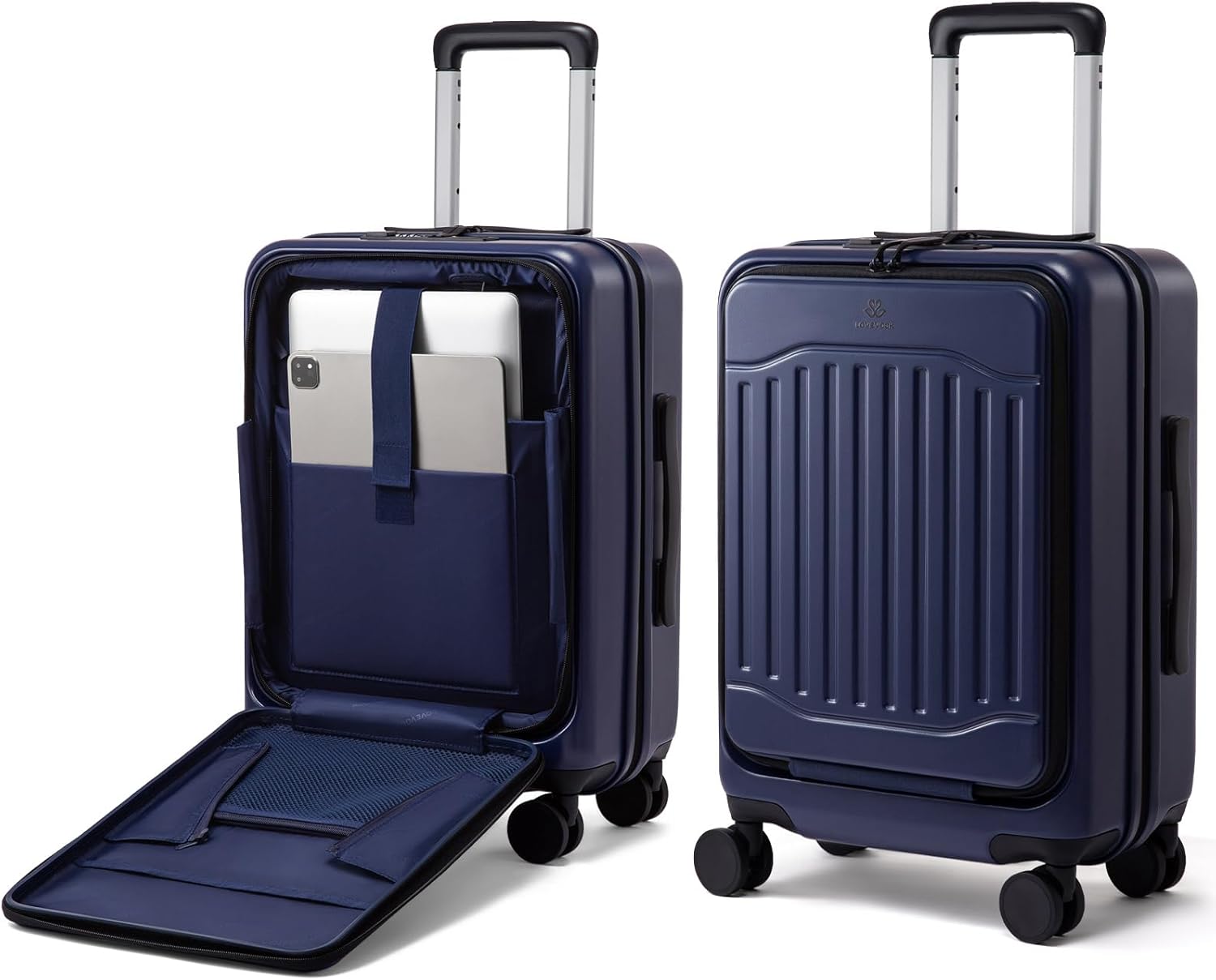 LOVEVOOK Carry on Luggage, PC Hard Shell Suitcases with wheels, 20-Inch Carry On Luggage with USB Port, Lightweight 6.9lb, Fits 15.6", 45L Capacity for Travel & Business（1PC）