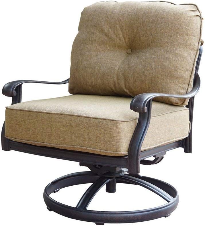 Elizabeth Cast Aluminum Powder Coated 5pc Deep Seating Set with 52" Firepit with Enclosure - Antique Bronze