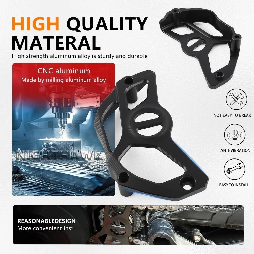 Protector cadena Moto Cadena Protector Ajuste Para Cfmoto 800MT 800NK Protector De Piñón De Motocicleta Cubierta De Sensor Protector De Cadena | Silvery A SET