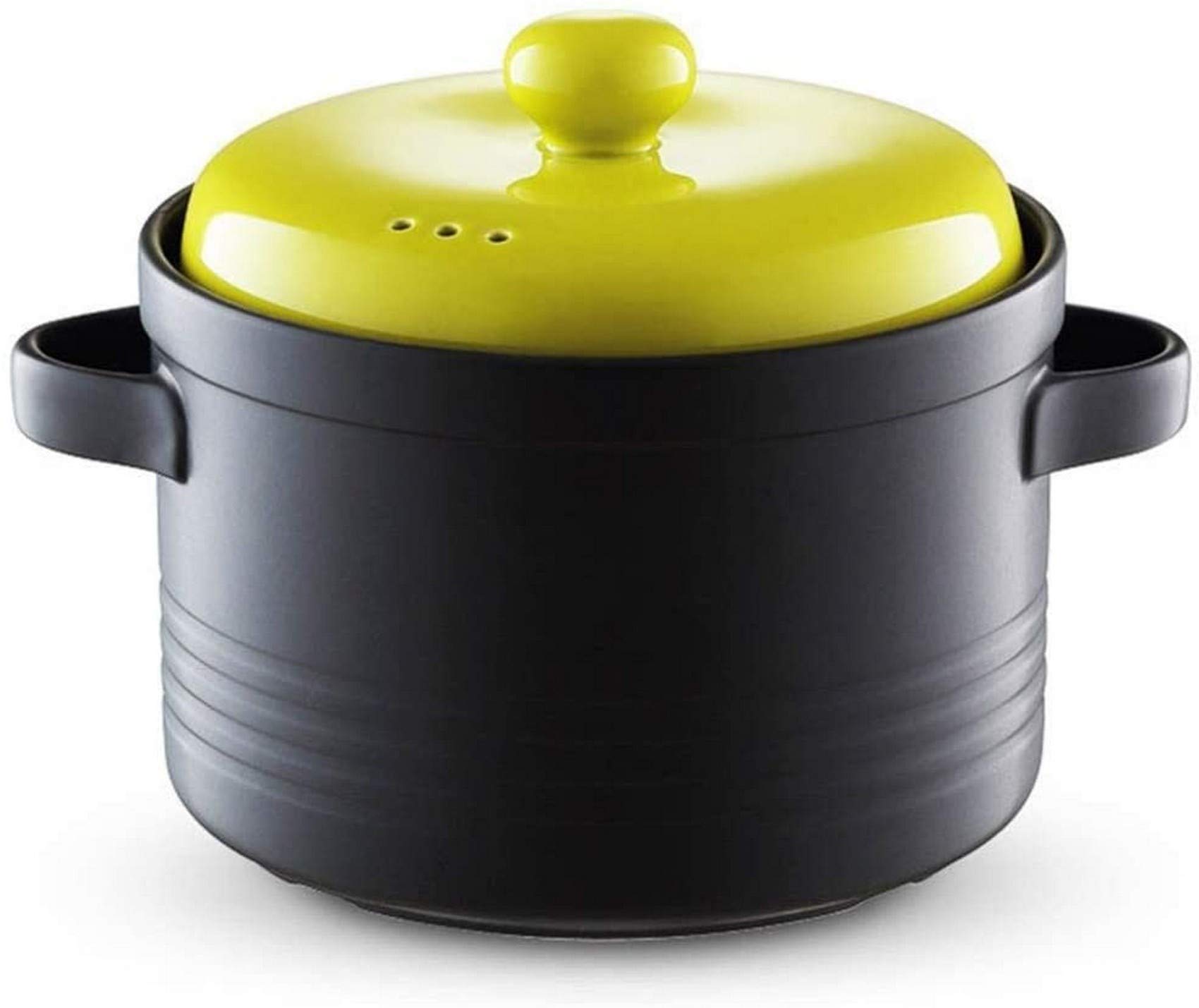 Casseruola in Terracotta, pentola per stufati, casseruola in Ceramica - Sicura e salutare, Antiaderente, Facile da Pulire - capacità 5 Litri_Arancione