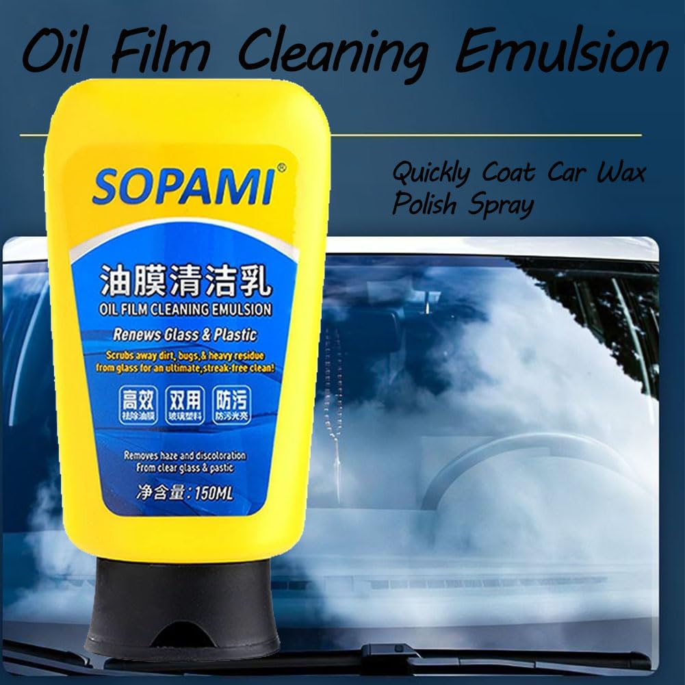 Sopami Oil Film Cleaning Emulsion, Sopami Carrosserie Coating Spray, Car Glass Oil Film Remover, Sopami Quick Effect Coating Agent, Nano Ceramic Crystal Coating Agent (1 Pcs)