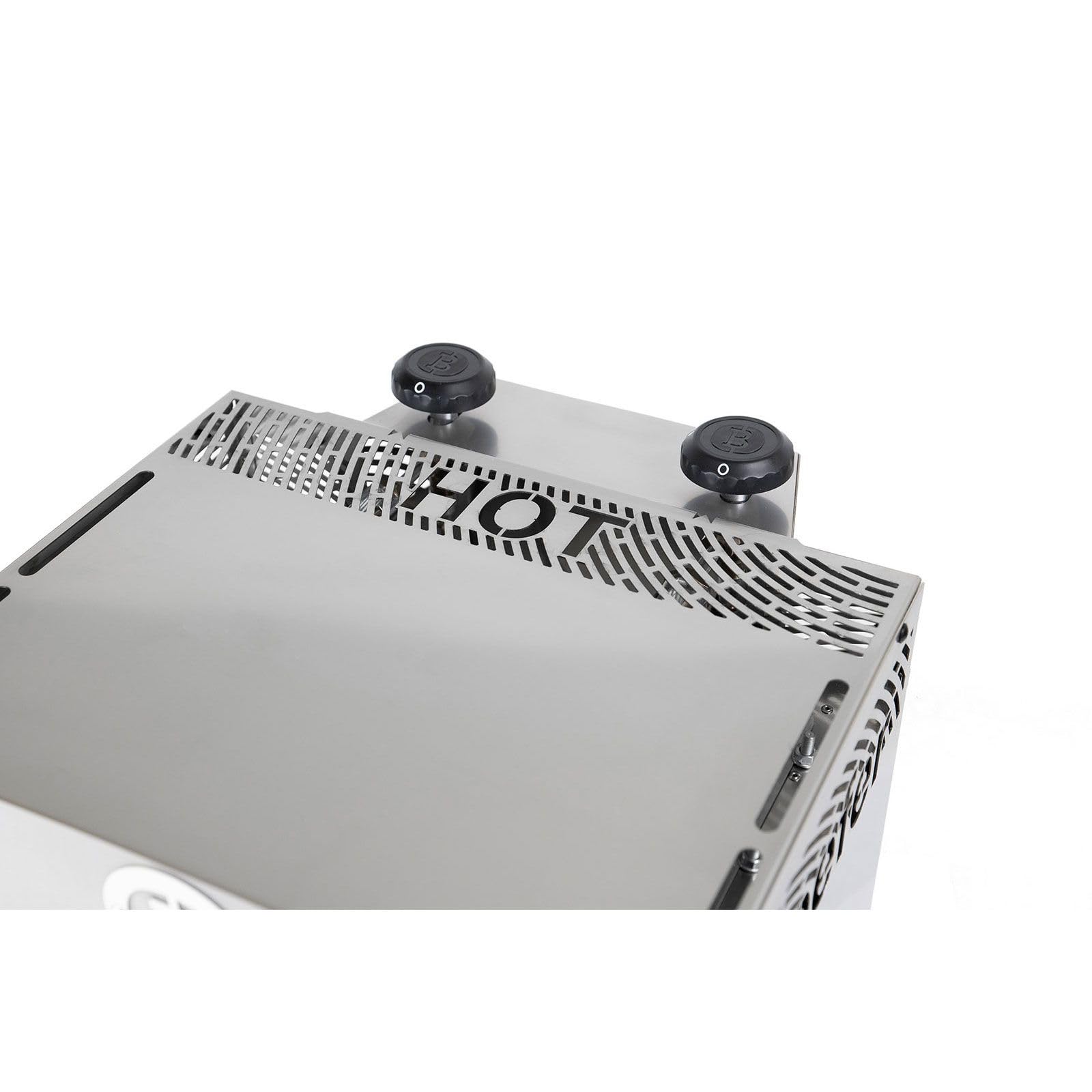 Beefer Twin Pro DE/AT 50 mbar Propan ohne Trennwand 800°C Oberhitzegrill Gasgrill Edelstahl mit Kochbuch "Der Beefer 2" im Set