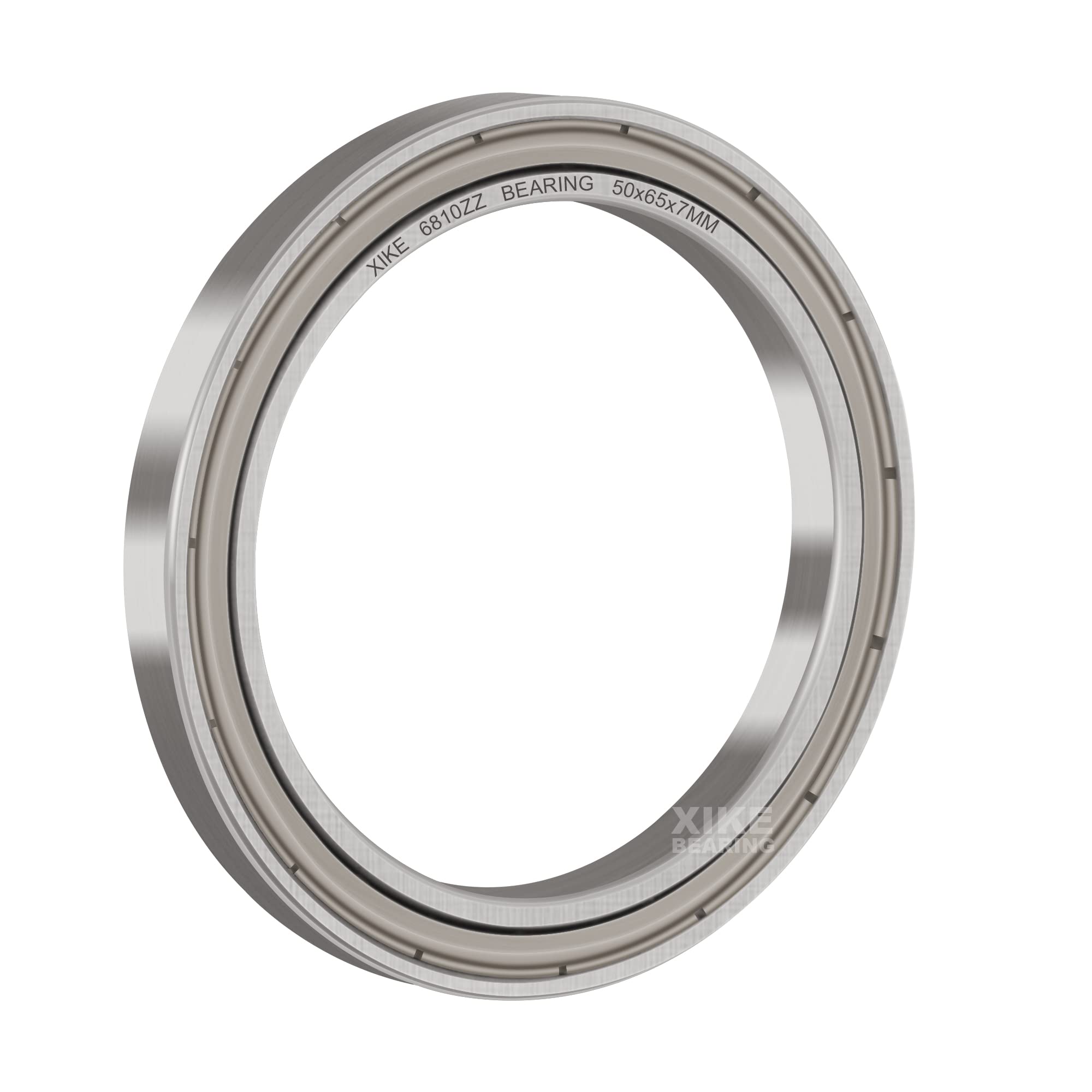 XiKe (Lot de 4) 6810ZZ Roulement à billes 50x65x7mm en acier 100Cr6 | Double joint métallique (2Z), Roulement ultra-mince, ABEC-3 (P6), Graissé d'usine, rotation fluide et faible bruit.