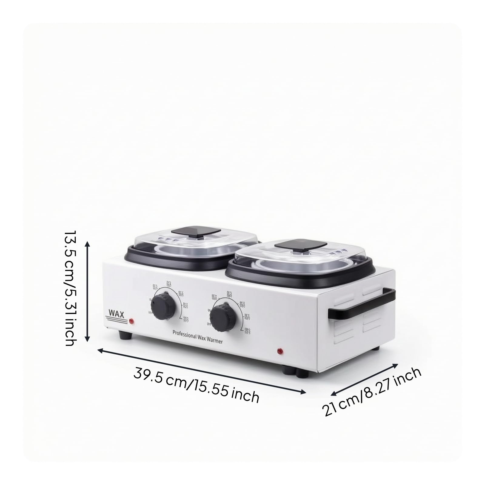 Generic Scaldacera Professionale Scaldacera Elettrico Scalda Cera Doppia Camera Scalda Cera Depilazione Manopole Frontali Piedini Stabili Maniglie Integrate Adatto per Trattamenti Estetici Casa