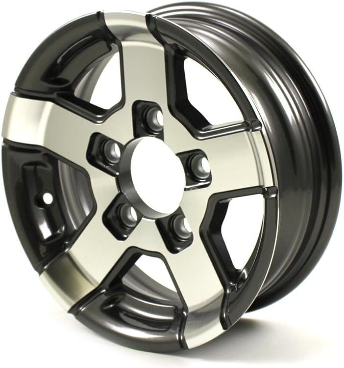HWT 724545 12X4 5/4.5 Aluminum Series07 Trailer Wheel - Gray Accent