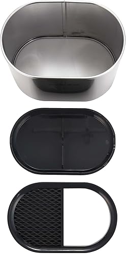 Miniatura 6 de Bloque de cuchillos y soporte para utensilios para organización de almacenamiento de mostrador de cocina, soporte de acero inoxidable con bandeja de