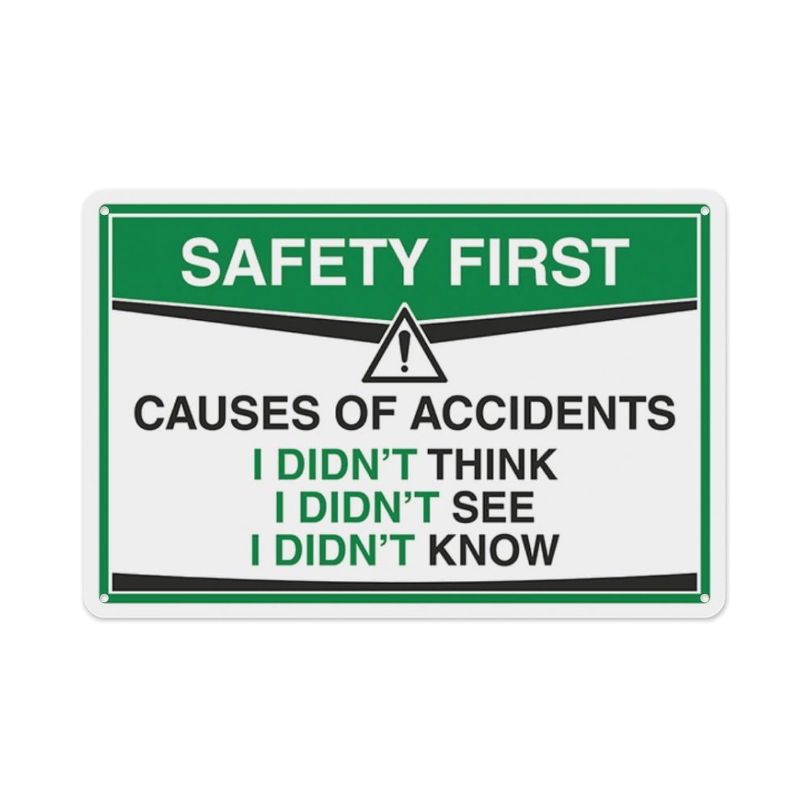 peiyeety Causes Of Accidents Aluminum Tin Warning Signs For Home Outdoor Garden 12X16 Inches