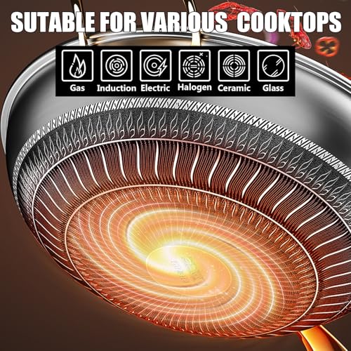 Wok Pan antiadherente acero inoxidable 12.6 pulgadas miniatura 4