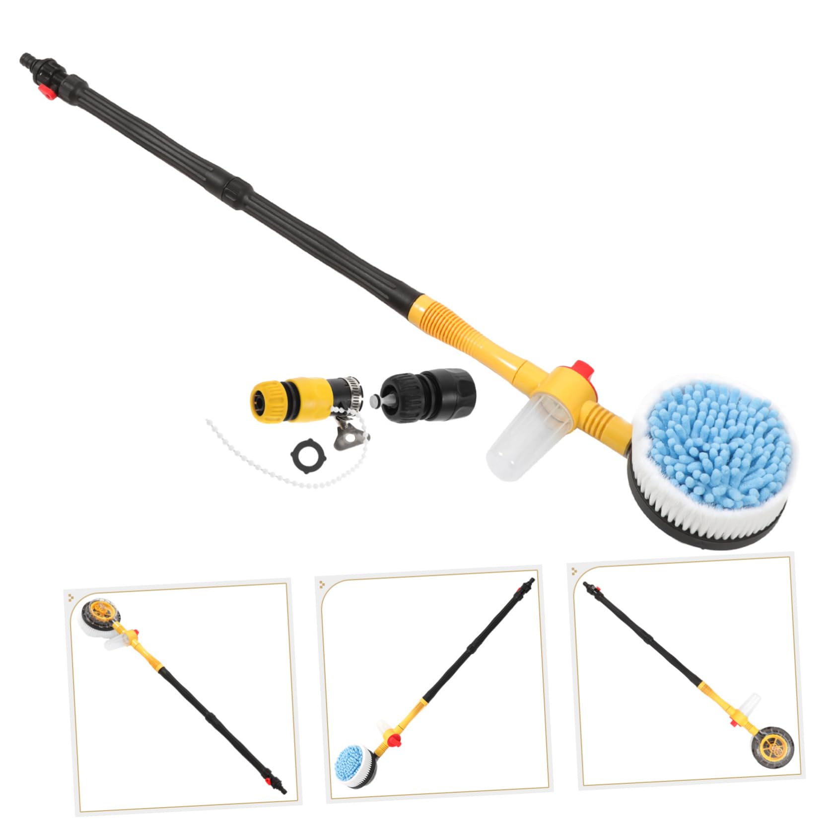 Gatuida Brosse De Lavage De Voiture Rotative à Long Manche Système Rétractable pour Nettoyage Voiture Automatique Lavage Extérieur