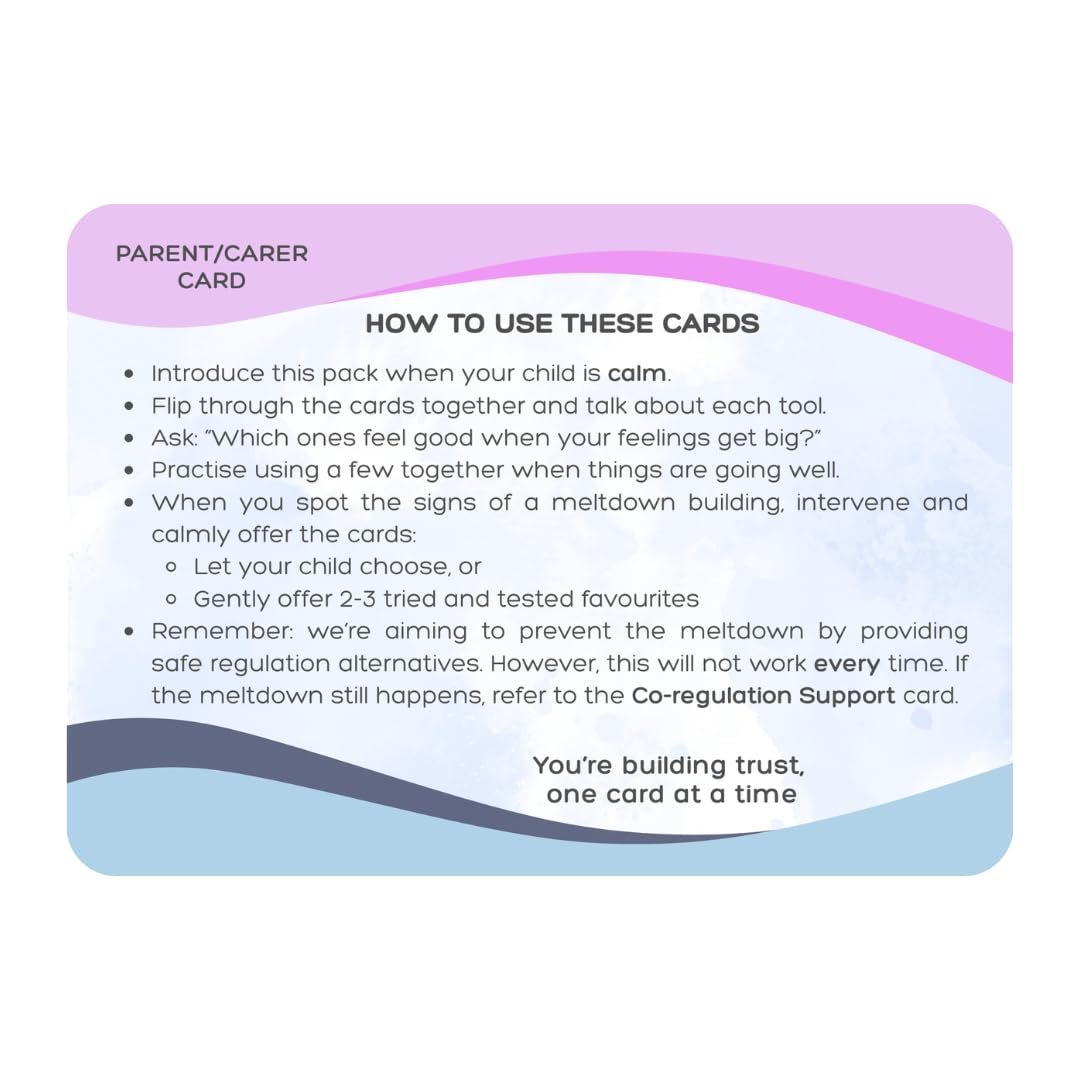 My Calm Cards by Thrive Creations | Sensory Meltdown Support for Kids | 14 Visual Emotional Regulation Strategy Flashcards with Keyring | Tools for Autism, ADHD, and Big Feelings - Image 2