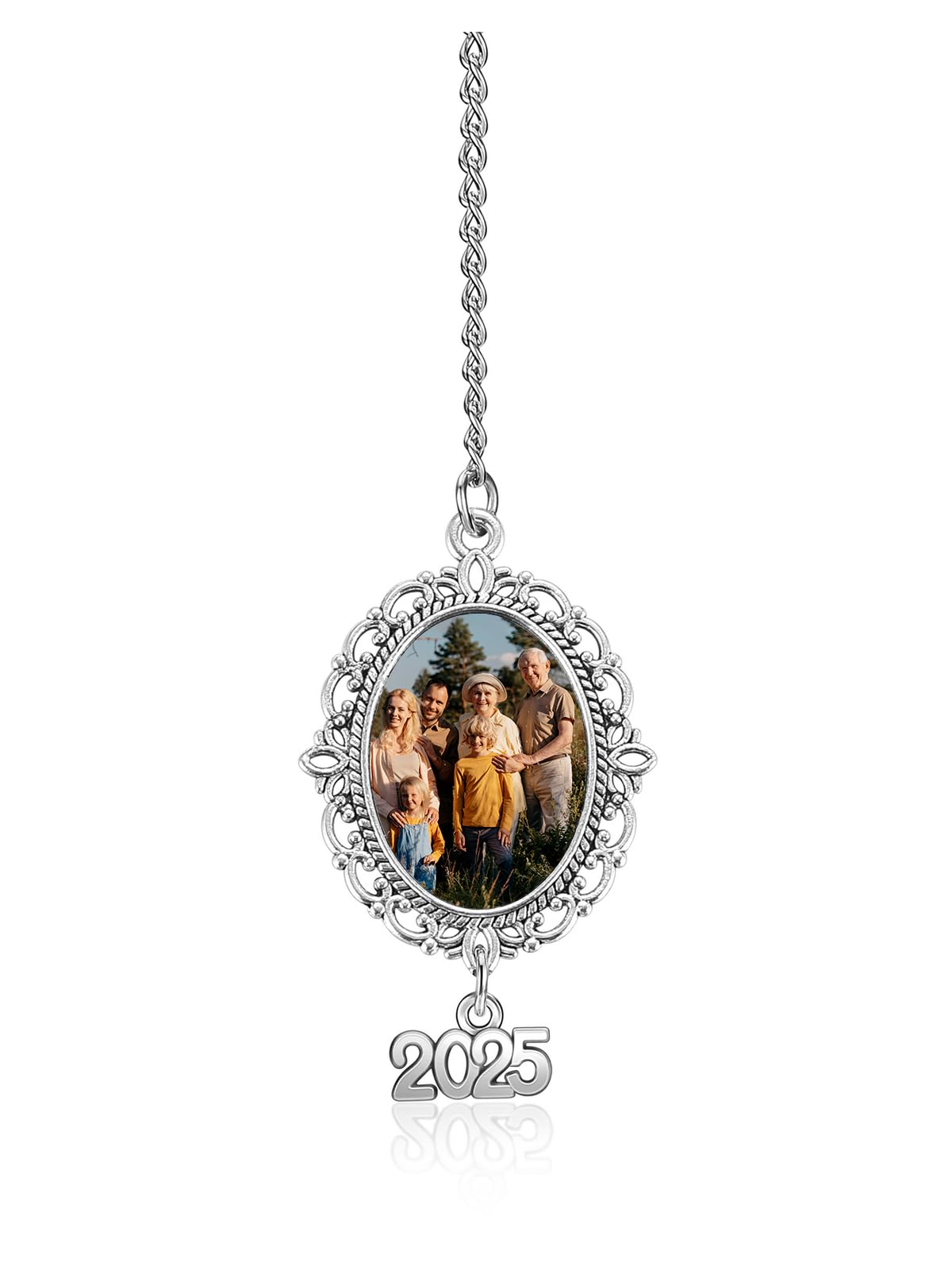 2025 Custom Graduate Photo Charm Tassel for Graduation Cap Decorations, Personalized Memorial Picture Charm for Cap and Gown 2025 Graduation Ceremony Gift (Silver-2025-One Photo)