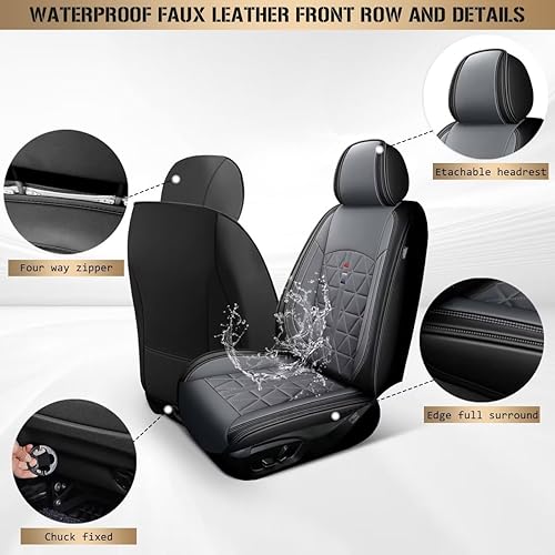 Miniatura 2 de Juego completo de fundas de asiento de automóvil para Volvo XC40 2019-2024, impermeables, de piel sintética, XC40, compatible con protector de
