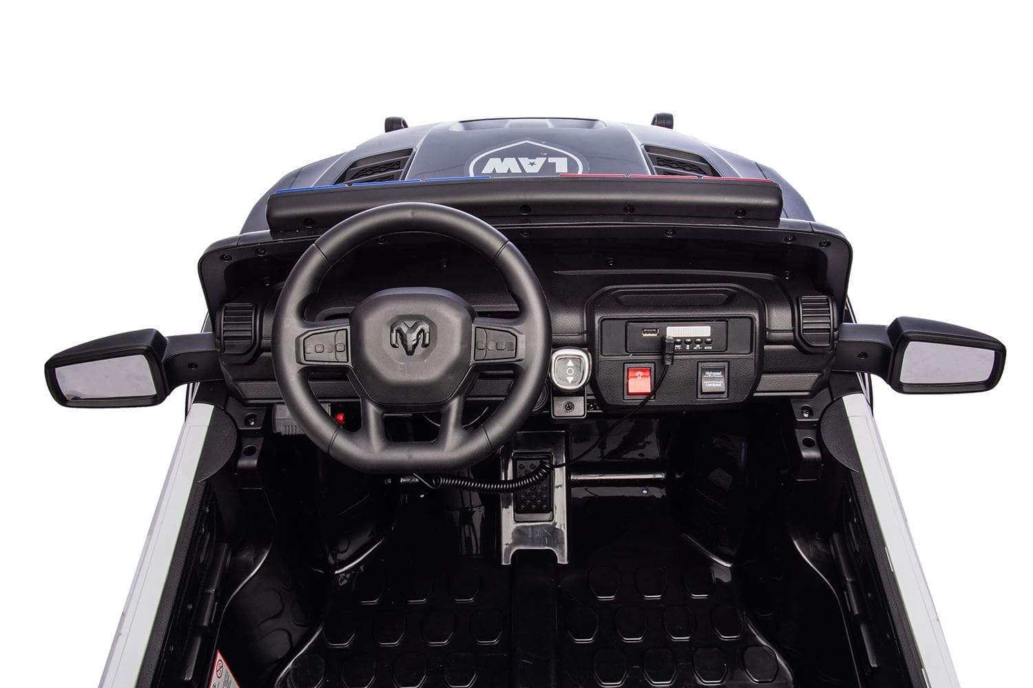 RAM 1500 RHO Oficjalnie licencjonowana policja Super Truck - Elektryczna ciężarówka dla dzieci (3-8 lat) - czarna
