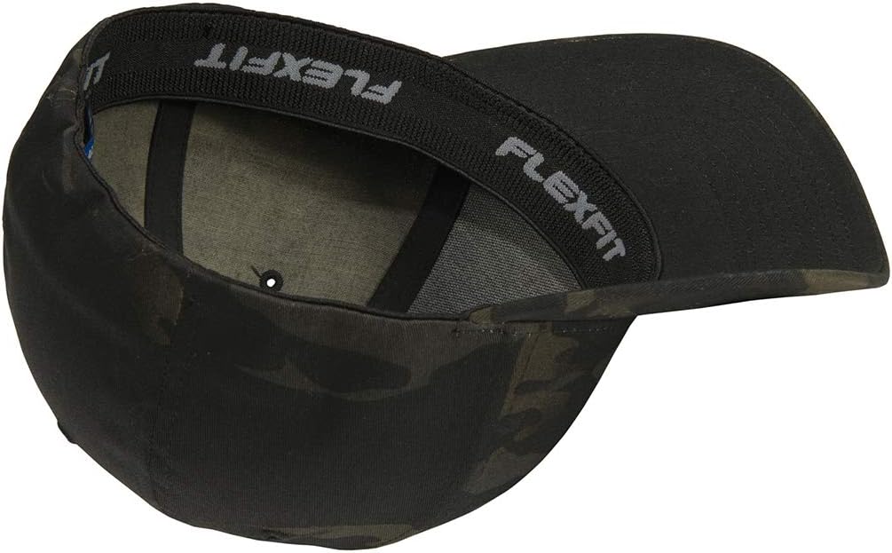 The Blackout American Flag 6277 Flex Fitted Baseball Cap - Custom Embroidered Black USA Flag Flex-Fitted Baseball hat - Image 2