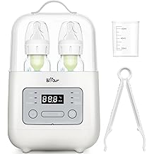 Bear Bottle Warmer, Baby Double Bottles Heater Breastmilk Food Warmer for New Born Twins, with Temp Control 24H Water Bath Warming, Fast Heating Steaming Thaw Multifunctional