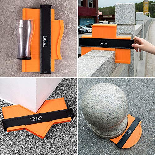 OSW Contour Gauge with Lock Contour Gauge Profile Tool 10 Inch Adjustable Lock Contour Duplication Gauge Precisely Copy Irregular Contour Gauge Duplicator Plastic Shape Tracing Measuring Tool