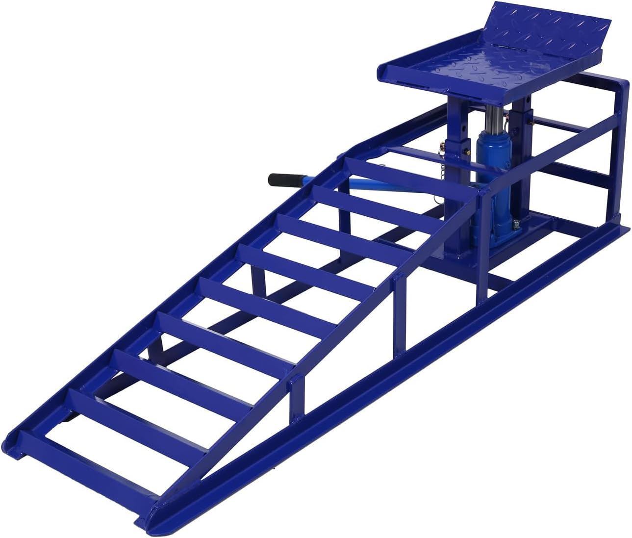 2 Pack Auto Car Truck Service Ramps Lifts, Garage Car Lift Hydraulic Ramps, Automotive Hydraulic Lift Repair Frame Lift, Automotive Hydraulic Lift Repair Frame 10000Ibs (Blue, 45" L×12.5" W×14.2" H)