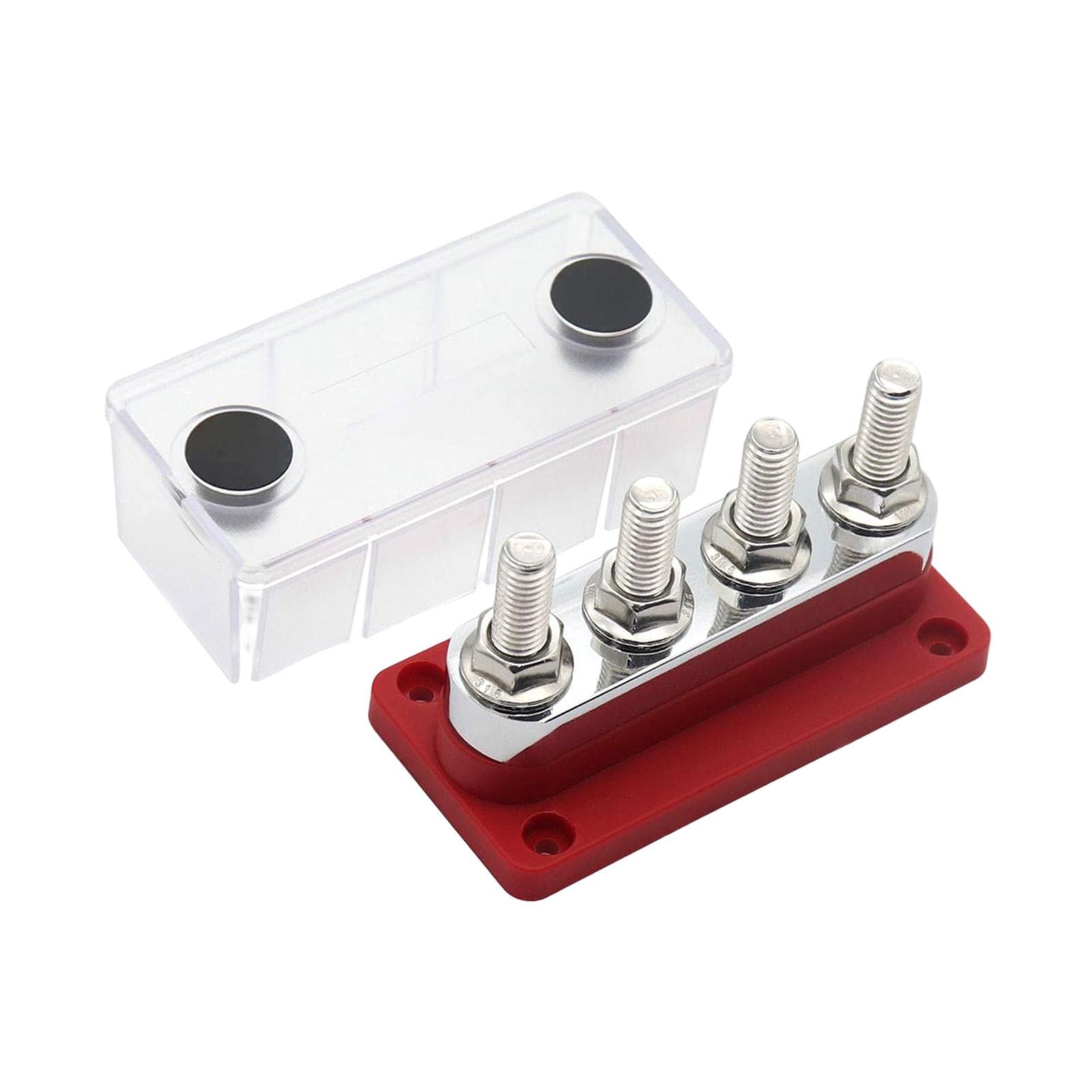 Bloc de distribution d'alimentation pour barre de bus 48 V CC avec couvercle pour voiture automobile Rouge 10,2 x 5 x 6,8 cm