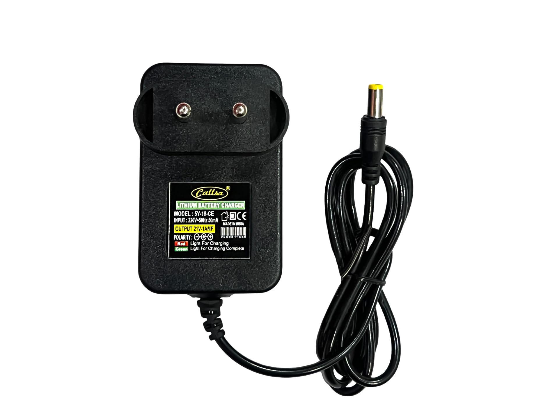 21V 1A Fast Lithium Ion Battery Charger with Auto-Cut Feature, 100-240V AC Input, Replacement Power Tool Charger for 21V Cordless Drill, Warrior Drill & 21 Volt Li-Ion Battery Pack