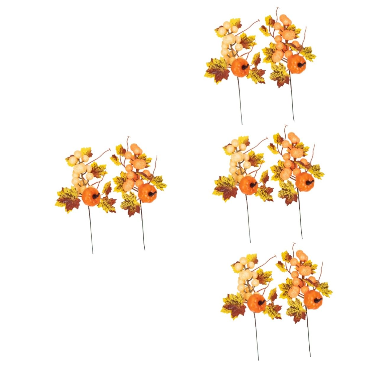 Abaodam 4sets Maple Leaf Zweig Kürbisse Festliche Halloween Decor Faux Herbst Blatt Design 2 Stücke * 4