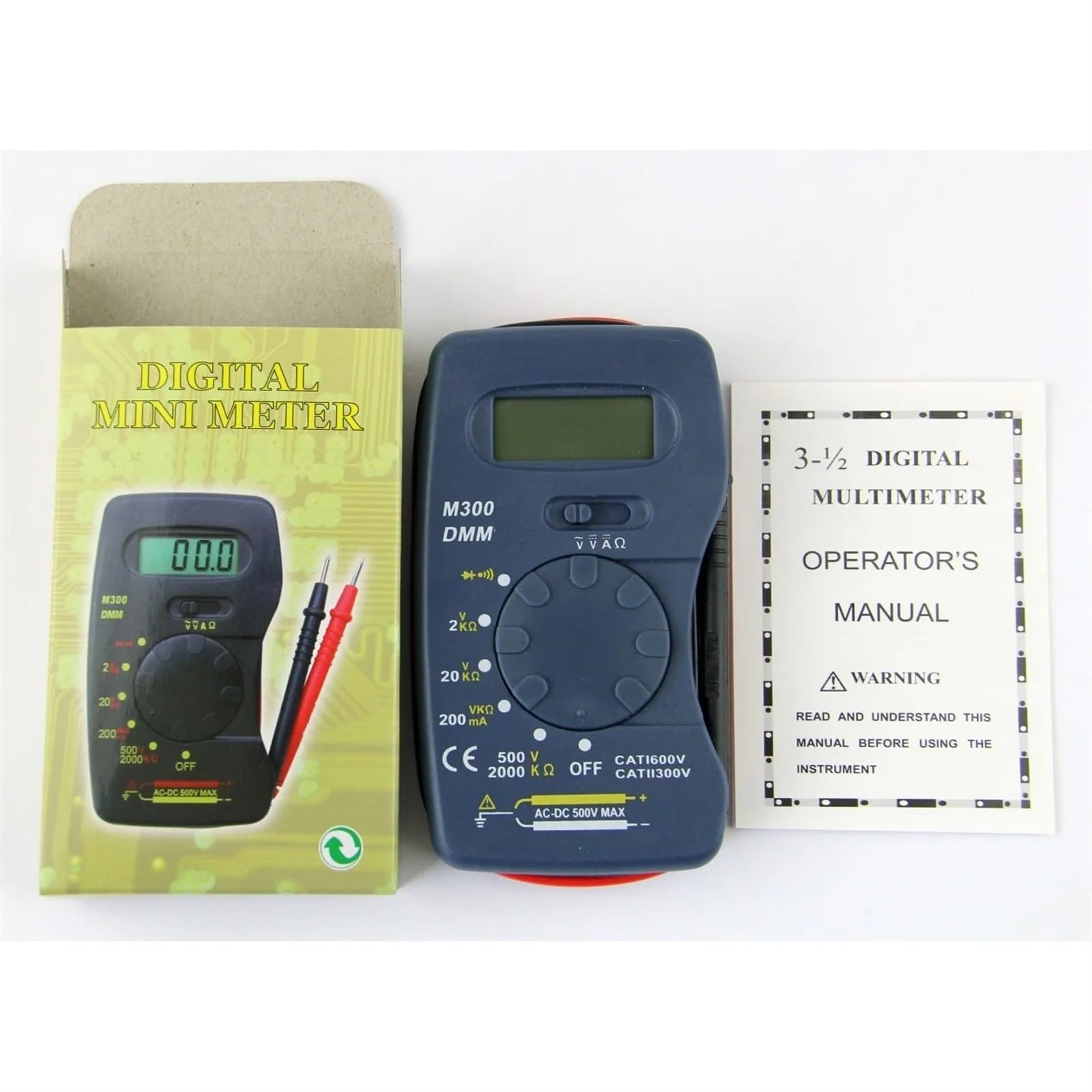 Multimetr cyfrowy, 10Pcs/lot Ultra-thin Digital Multimeter M300 Mini Pocket Integrated Multimeter AC DC Ammeter Voltmeter Ohmmeter BatteryTest Wszechstronne możliwości pomiarowe
